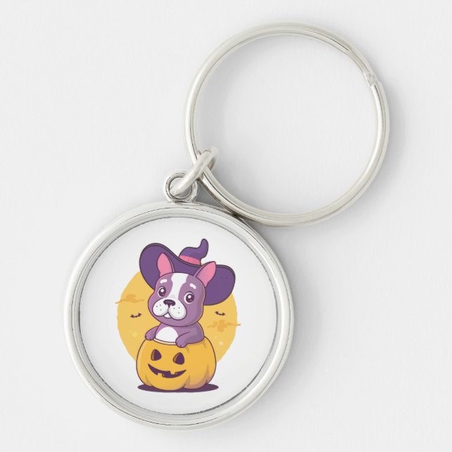 Chaveiro Frenchie Halloween (Frente)