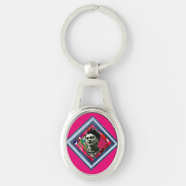 Chaveiro Frida Kahlo Retro Denim Diamond (Frente)