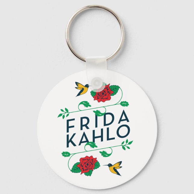 Chaveiro Frida Kahlo | Tipografia Floral (Frente)
