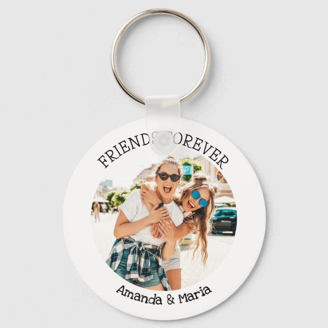 Chaveiro Friends forever | upload photo and names white (Frente)