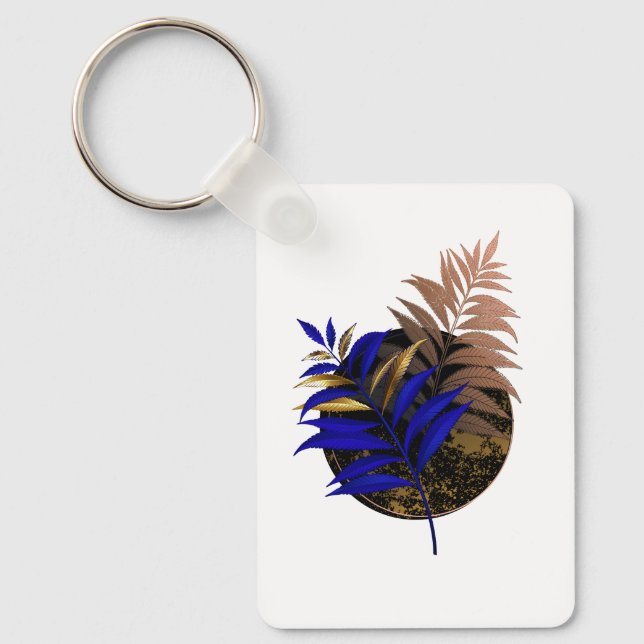 Chaveiro Frio azul no círculo preto (Frente)