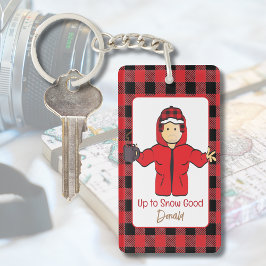 Chaveiro Frio Meteorologia Cruzada Engraçada Piada de Neve