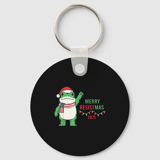 Chaveiro Frog Retro Merry Resistmas Funny Litical Christmas (Frente)