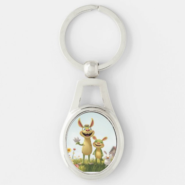 Chaveiro Fröhliche Wiesengang – Bunte Tierfreunde im Frühli (Frente)