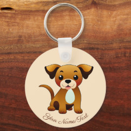 Chaveiro Fröhlicher, brauner Hund, sitzend -