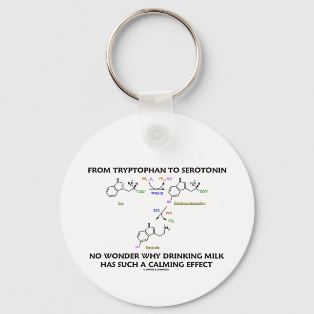 Chaveiro From Tryptophan To Serotonin (Chemistry Humor) (Frente)