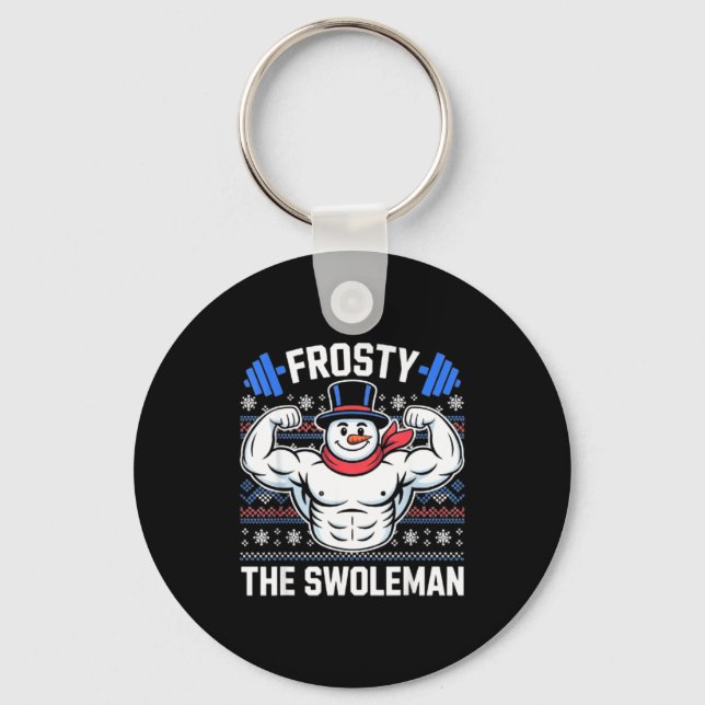 Chaveiro Frosty The Swoleman Funny Ugly Christmas Sweater G (Frente)