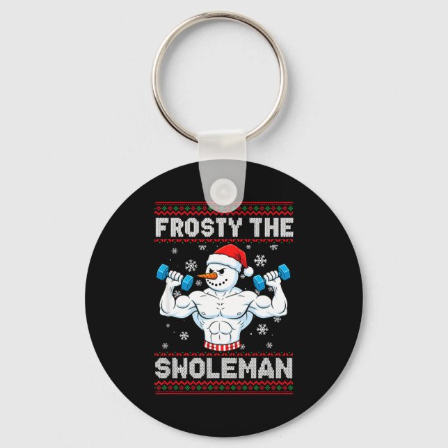 Chaveiro Frosty The Swoleman Ugly Christmas Sweater Funny S (Frente)