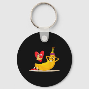Chaveiro Fruta Engraçada Banana Fazendo Arte Bêbada Sentada