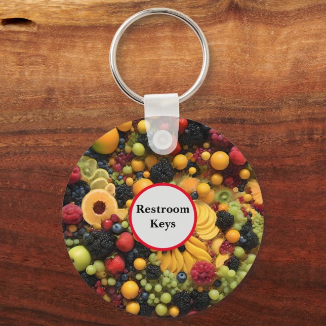 Chaveiro Frutas Aproximam-Se Coloridos Deliciosos, (Verso)
