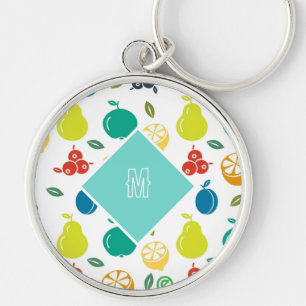 Chaveiro Frutas Coloridas Personalizadas do Monograma Branc