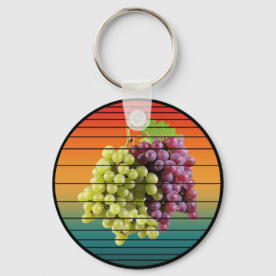 Chaveiro Frutas de uva vintage comida saudável vegana
