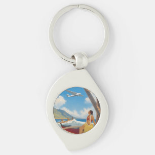 Chaveiro Fuga do Paraíso Vintage Havaiano Hula Girl Aloha