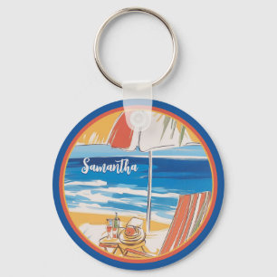 Chaveiro Fuga Tropical de Praia - Verão Personalizado