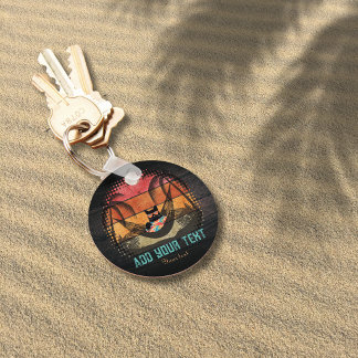 Chaveiro Fuga Tropical do Gato Legal Personalizada Redonda