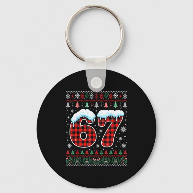 Chaveiro Fun 6 7 Six Seven Meme Family Ugly Sweater Christm (Frente)