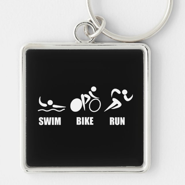 Chaveiro Funcionamento da bicicleta da natação do Triathlon (Frente)