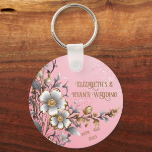 Chaveiro Fundo de casamento com brilho rosa elegante