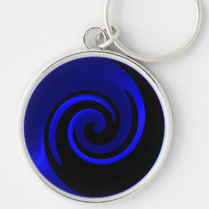 Chaveiro Fundo de espiral azul e preto