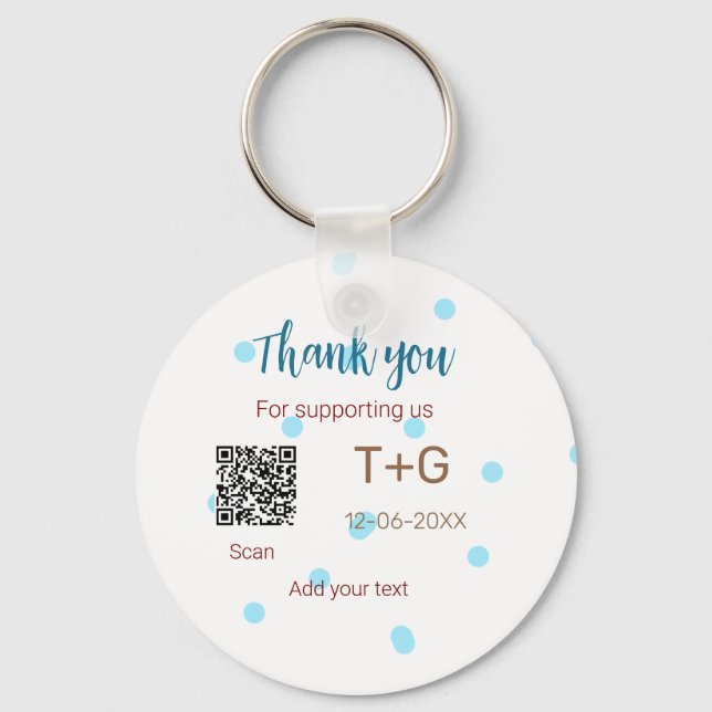 Chaveiro Fundo de lua de mel Adicionar código Q R nome do c (Frente)