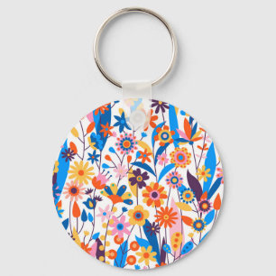 Chaveiro Fundo Floral Multicolor Exótico-32939