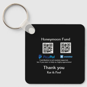 Chaveiro Fundo Honeymoon PayPal Venmo obrigado de código QR