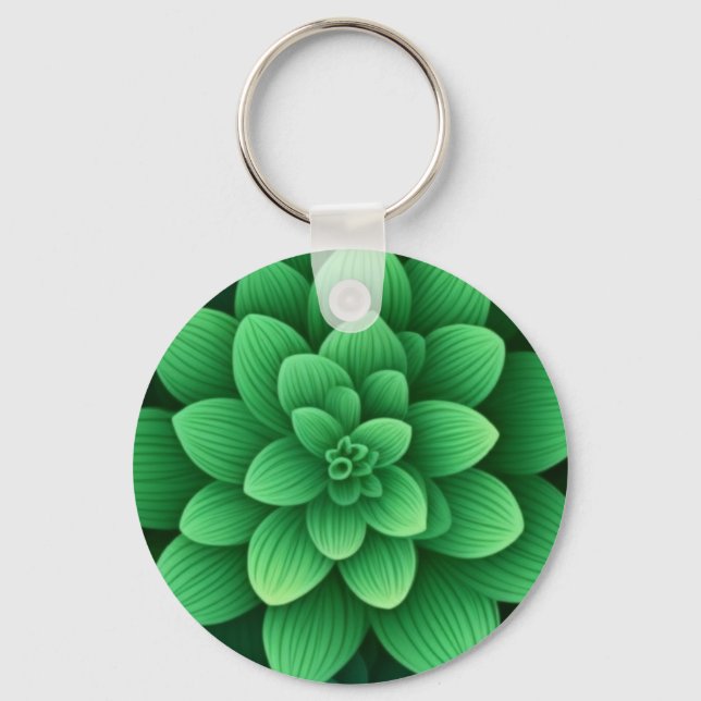 Chaveiro Fundo Verde Flores-77761 (Frente)