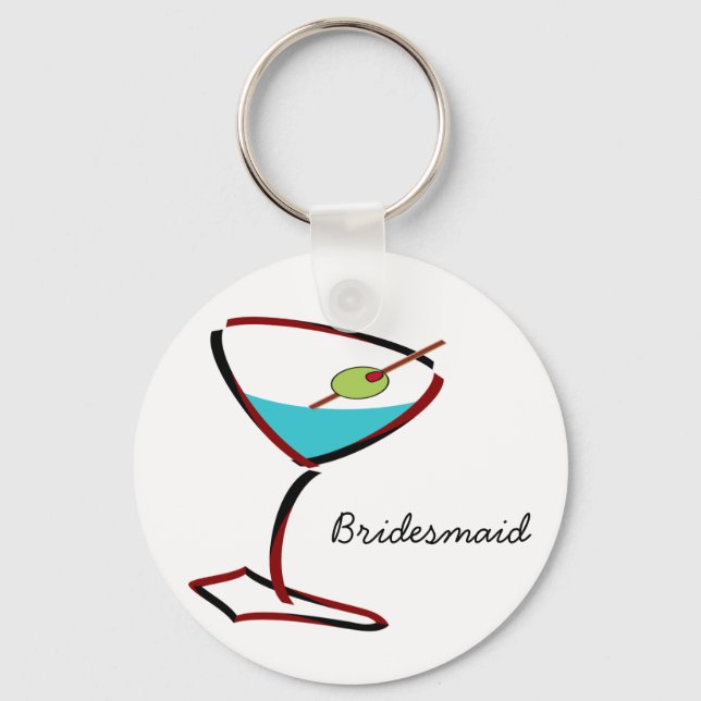 Chaveiro Funky martini red Bridesmaid Favors (Frente)