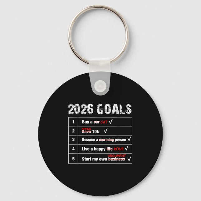 Chaveiro Funny 2026 Goals Hilarious New Year Sarcastic  (Frente)