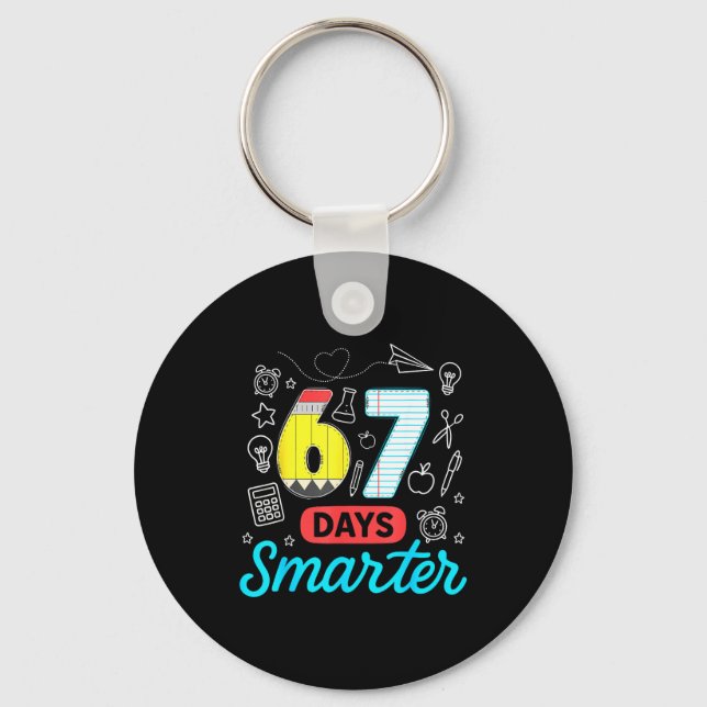 Chaveiro Funny 67 Days Smarter Six Seven Meme Teachers Stud (Frente)