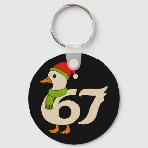 Chaveiro Funny 67 Ganso Natal 6 7 Meme Pato Chapéu do Papai