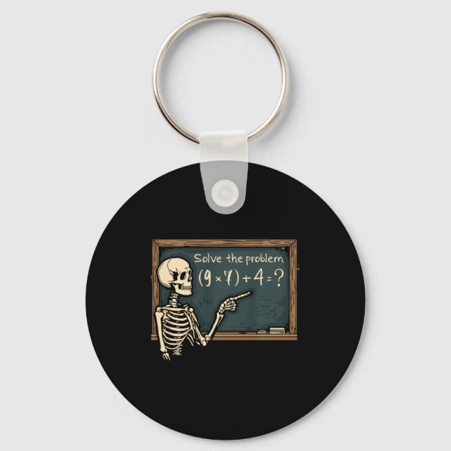 Chaveiro Funny 67 Meme Brainrot Joke Halloween Skeleton Mat (Frente)