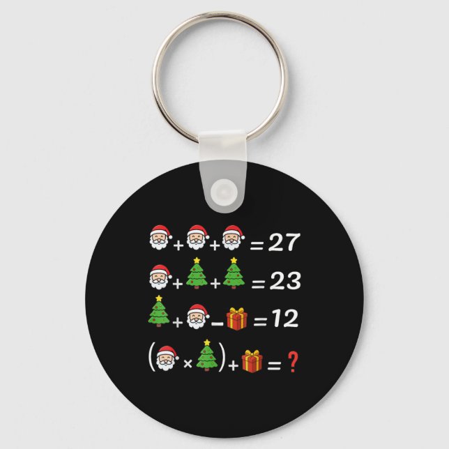 Chaveiro Funny 67 Meme Christmas Math Teacher Santa Six Sev (Frente)