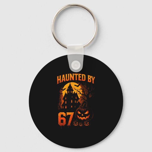 Chaveiro Funny 67 Meme Halloween Haunted Spooky Six Seven P (Frente)