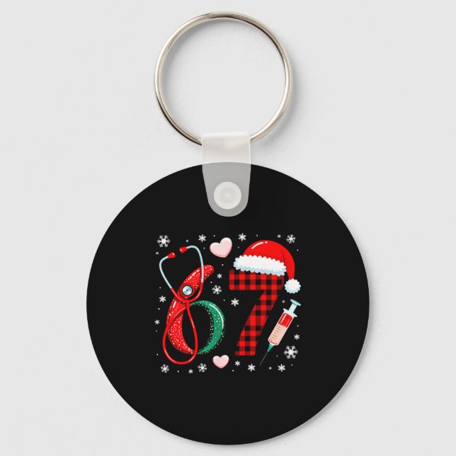 Chaveiro Funny 67 Meme Nurse Six Seven Nursing Festive Chri (Frente)