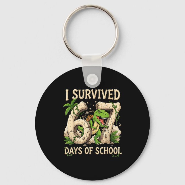 Chaveiro Funny 67 Meme Student I Survived 67 Days Of School (Frente)