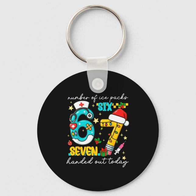 Chaveiro Funny 67 School Nurse Christmas Six Seven School N (Frente)