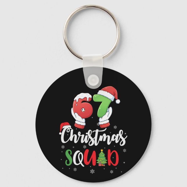 Chaveiro Funny 67 Six Seven Brianrot Christmas Squad (Frente)