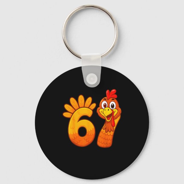 Chaveiro Funny 67 Thanksgiving Meme Turkey Six Seven Costum (Frente)