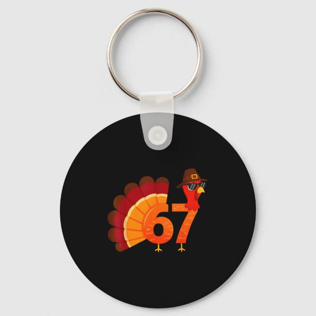 Chaveiro Funny 67 Turkey Meme Thanksgiving Humor Design Men (Frente)