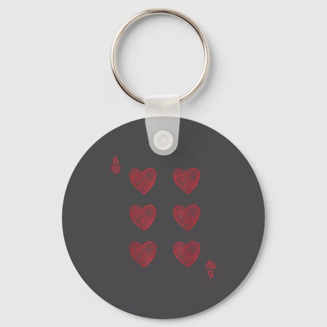 Chaveiro Funny 6 7 Valentine Love Heart Playing Card Couple (Frente)