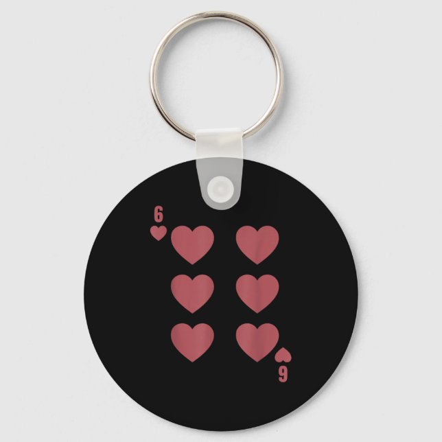 Chaveiro Funny 6 7 Valentine Love Heart Playing Card Matchi (Frente)