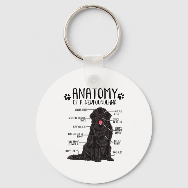 Chaveiro Funny Anatomy Newfoundland Dog Cute Newfie Lover  (Frente)
