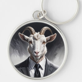 Chaveiro Funny animal boss surreal suited goat character