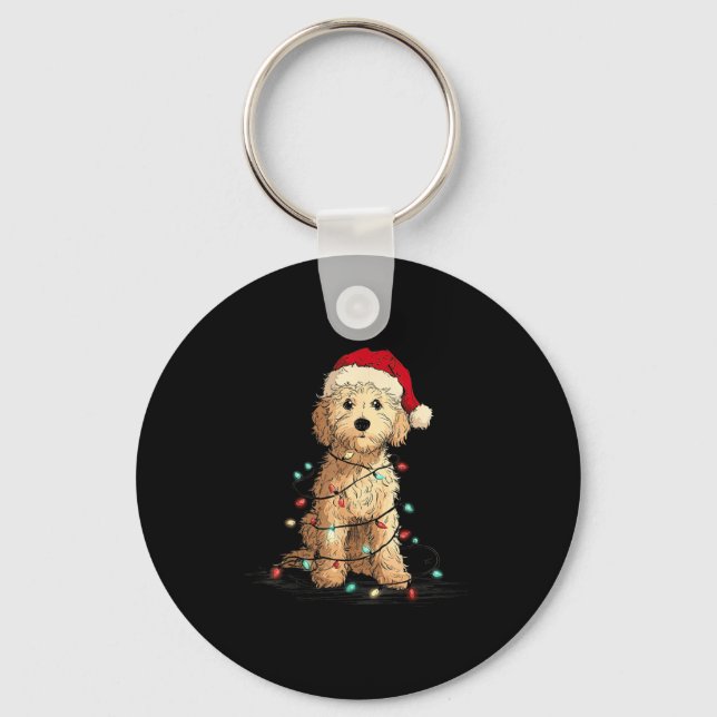 Chaveiro Funny Ao Christmas Graphics Dog Lights Lover  (Frente)