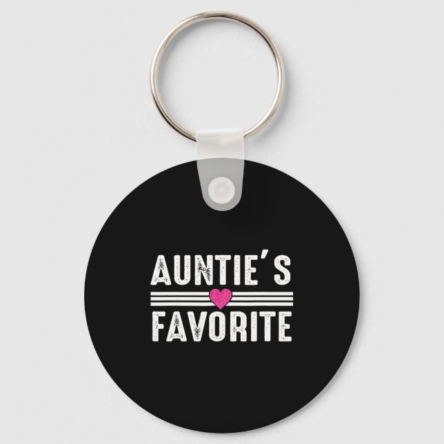 Chaveiro Funny Auntie'ss Favorite Son Daughter I'm Auntie's (Frente)