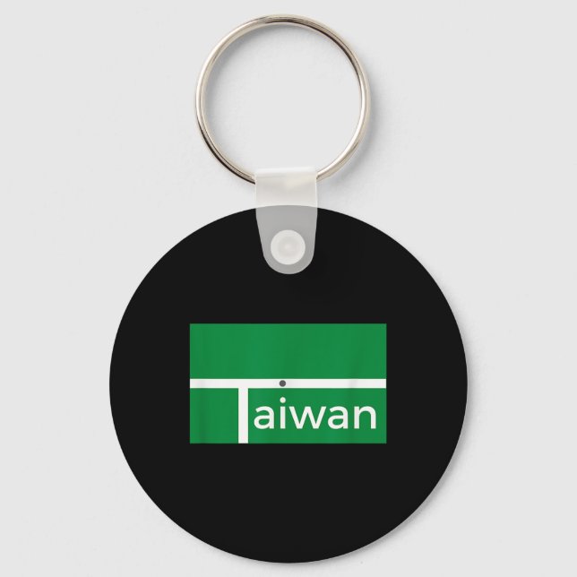 Chaveiro Funny Badminton Match New Taiwan Flag Alternative  (Frente)
