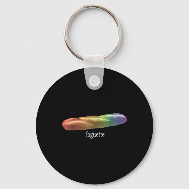 Chaveiro Funny Baguette Rainbow Faguette Lgbt Pride Mês (Frente)