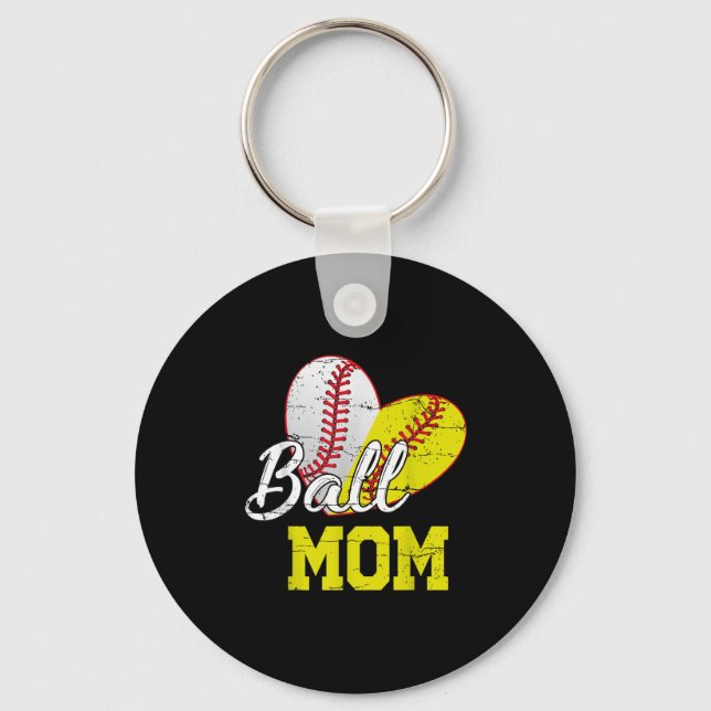 Chaveiro Funny Ball Mom Softball Baseball For Women Mothers (Frente)