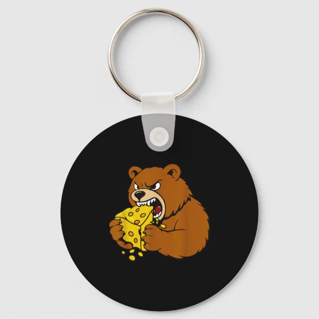 Chaveiro Funny Bear Eating Cheese Illustration For Food Lov (Frente)